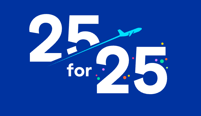 jetBlue 25 for 25 logo